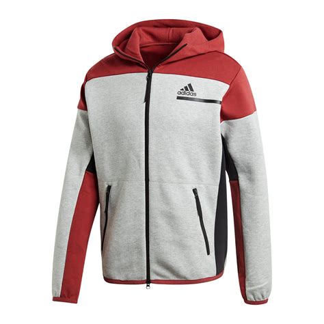 adidas z.n.e. kapuzenjacke herren - grau/rot